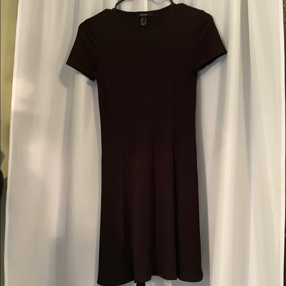 Forever 21 brand black body con midi dress